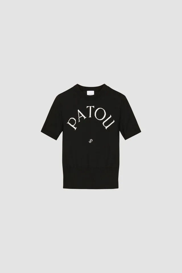 Patou P22KN068 top maille jacquard coton bio Black