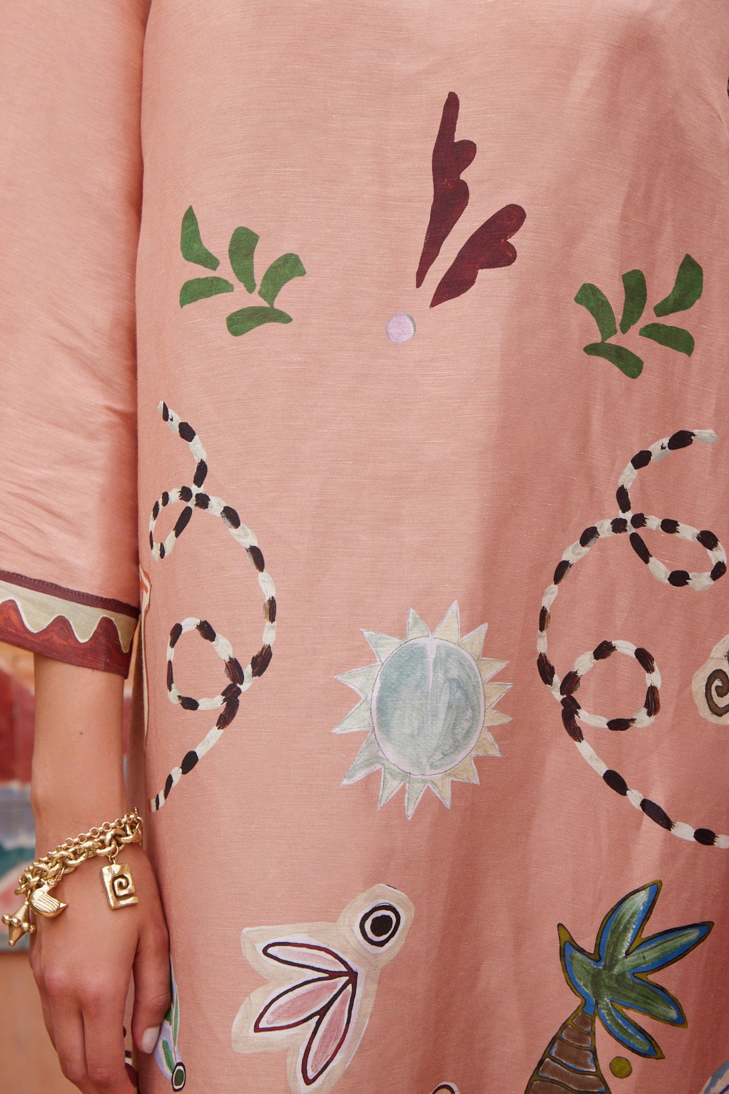 Alemäis Laurence robe midi lin soie imprimée