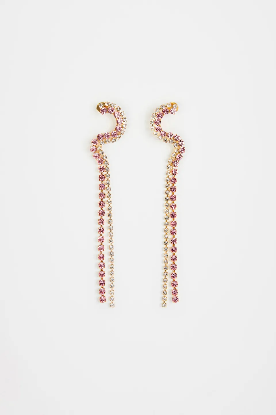 Patou Jewellery Waterfall boucles d'oreilles cristal rose doré TU
