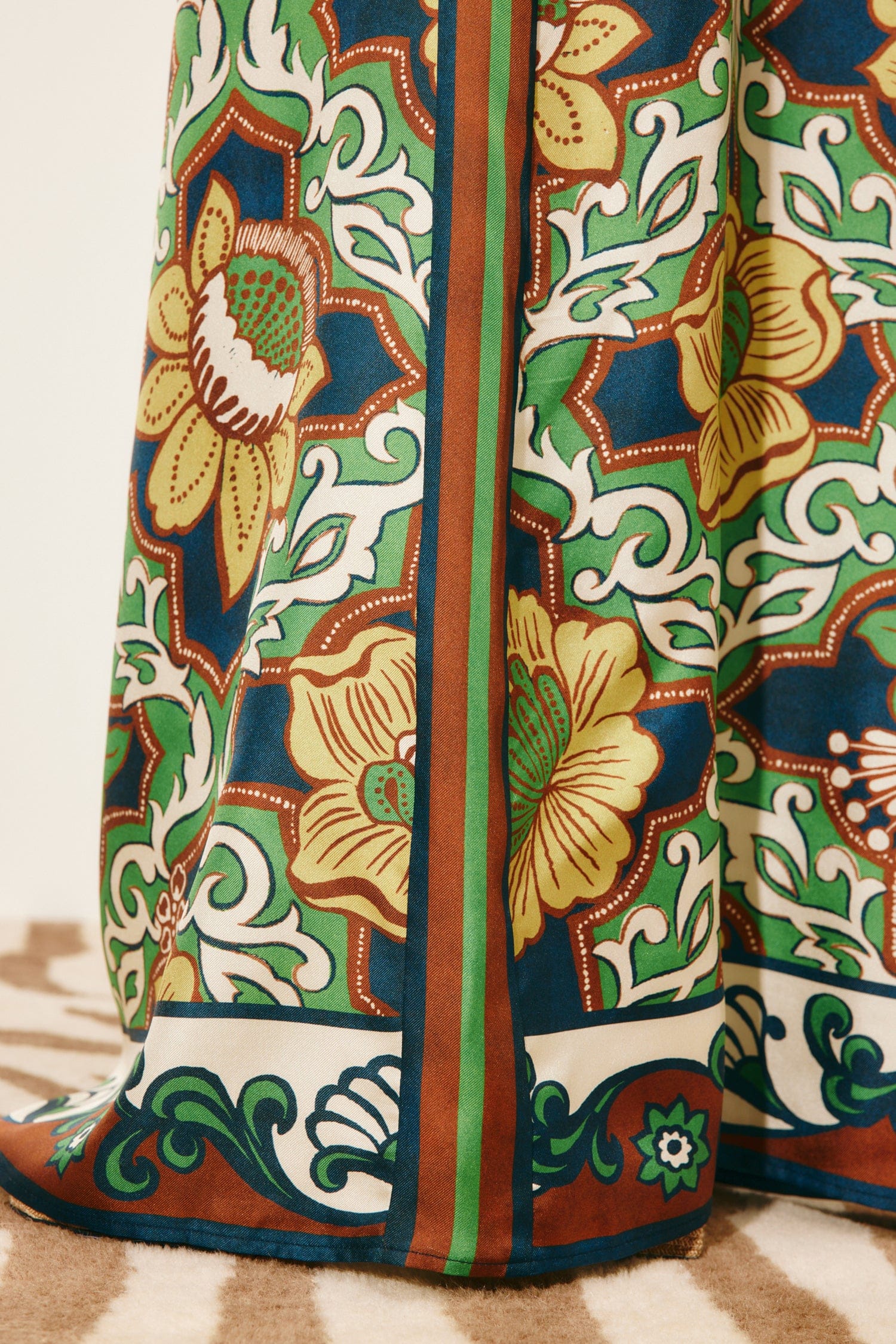 Alemais Liana pantalon palazzo soie imprimé
