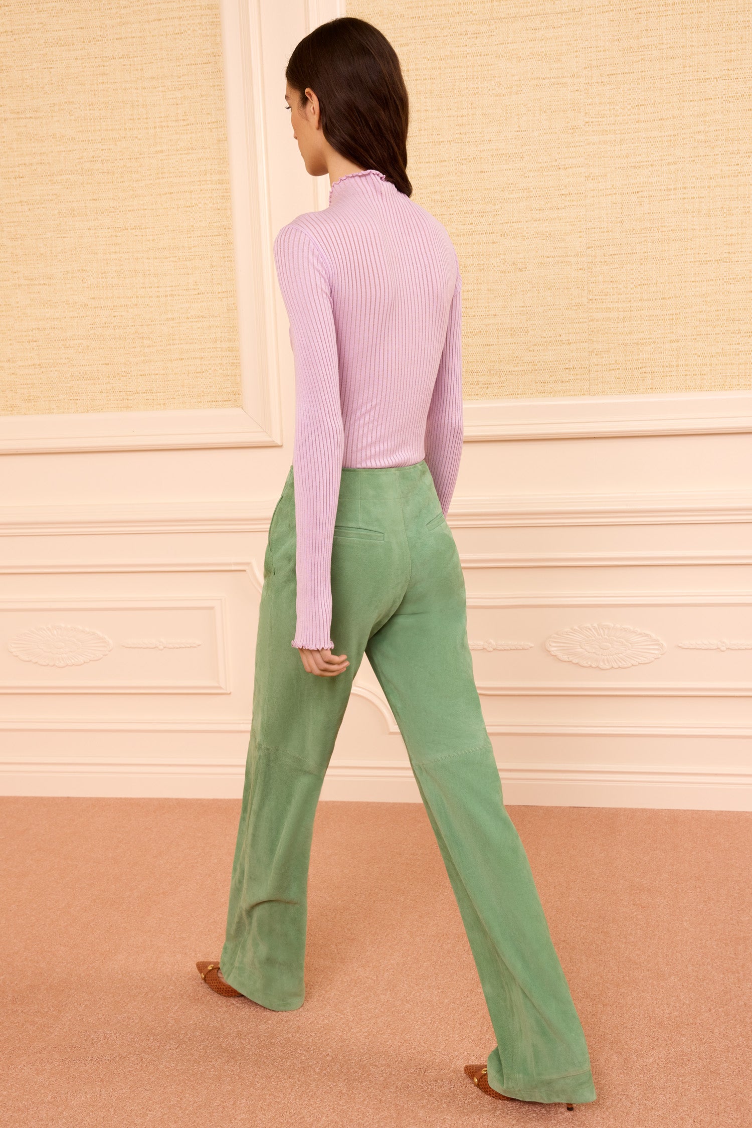 Ulla Johnson Freja pantalon daim vert agneau