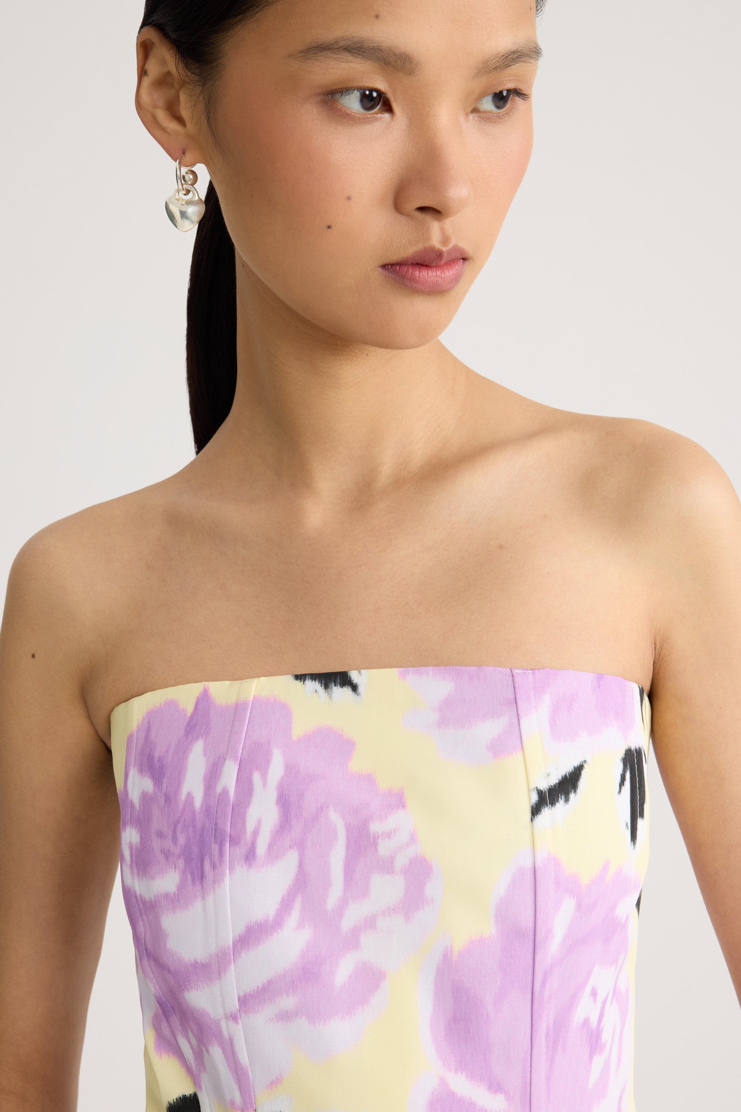 Patou DR230 robe bustier faille Peony Garden mini