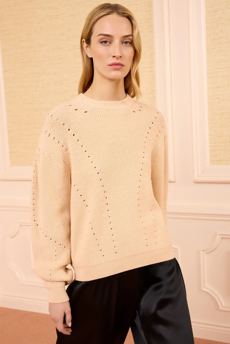 Ulla Johnson Illesa pull en coton rose blush
