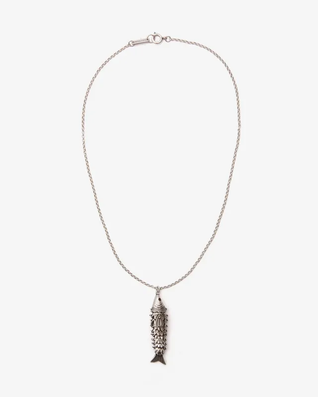 Isabel Marant River Man collier pendentif poisson argent