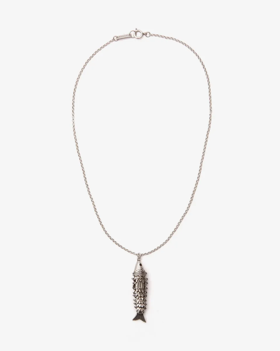 Isabel Marant River Man collier pendentif poisson argent