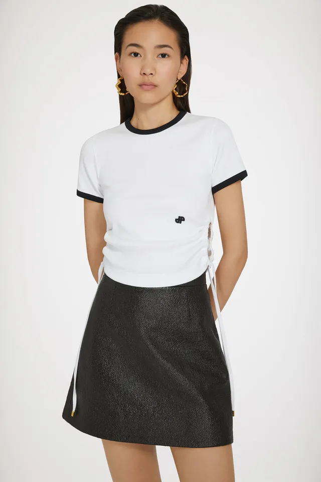 Patou T-Shirts JE105 t-shirt blanc XS coton découpes