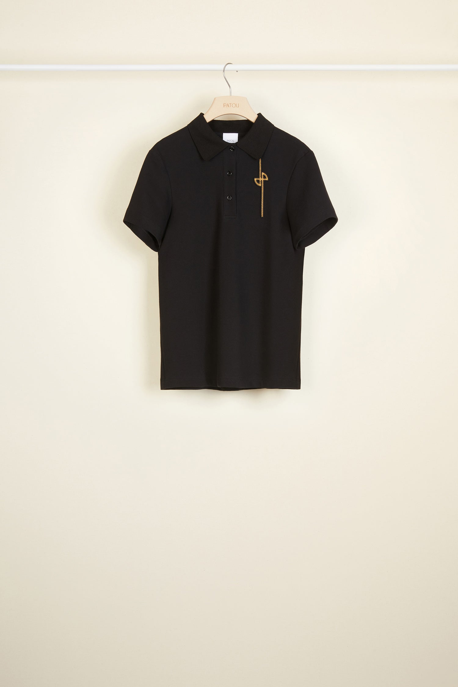 Patou P20JE0039998999B polo coton logo noir