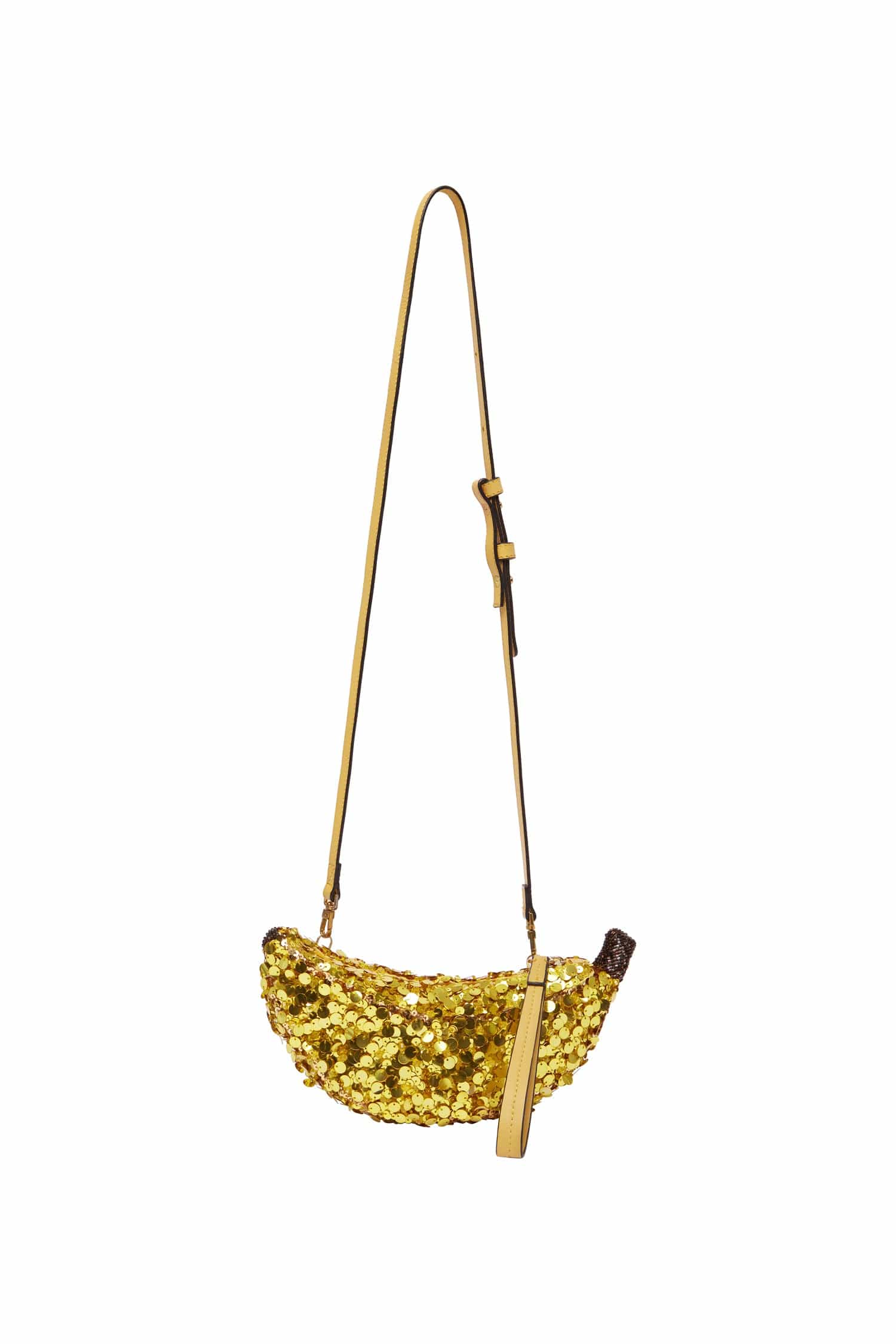 Alemäis Banana Embellished Mini Bag pochette sequins