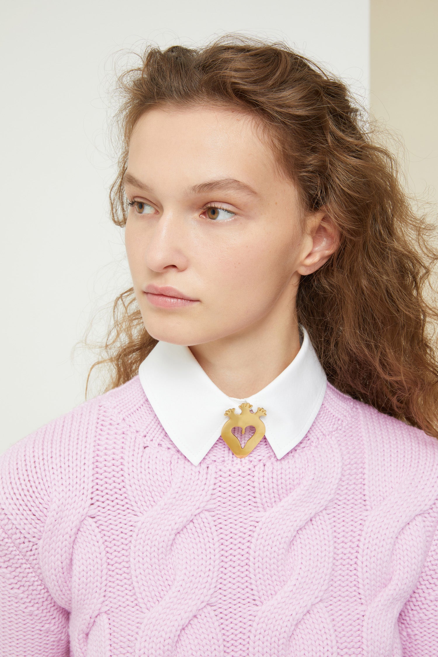 Patou JW048 broche coeur laiton doré taille unique