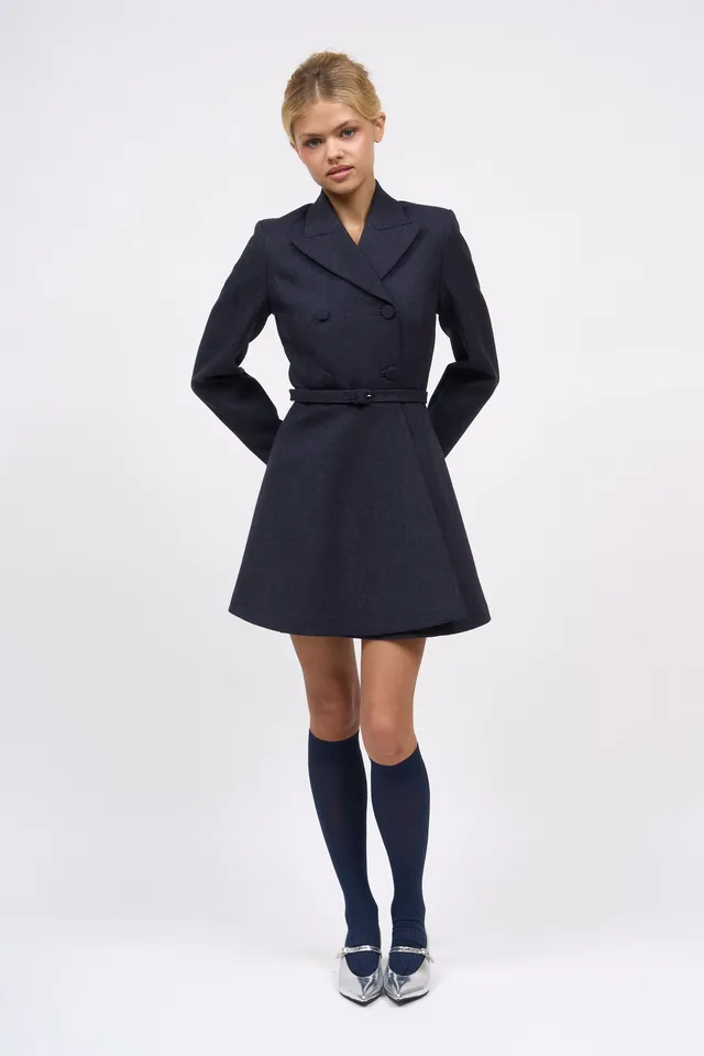 Paul & Joe Amelie robe-veste twill laine ceinturée doublée