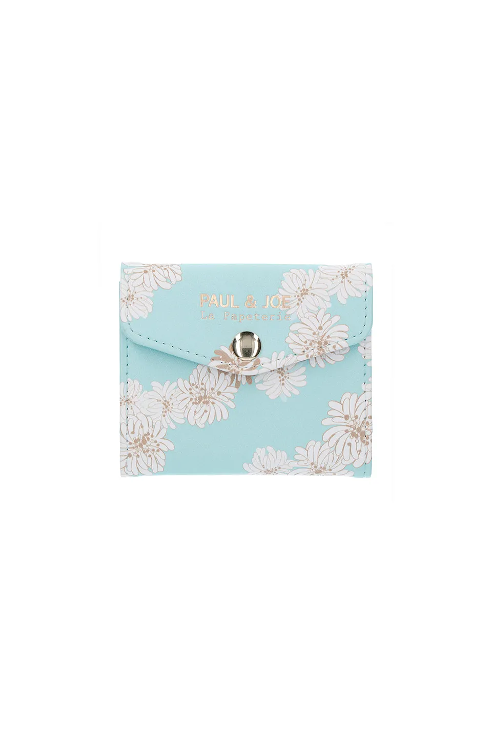 Paul & Joe porte-cartes bleu fleuri chrysanthèmes ciel