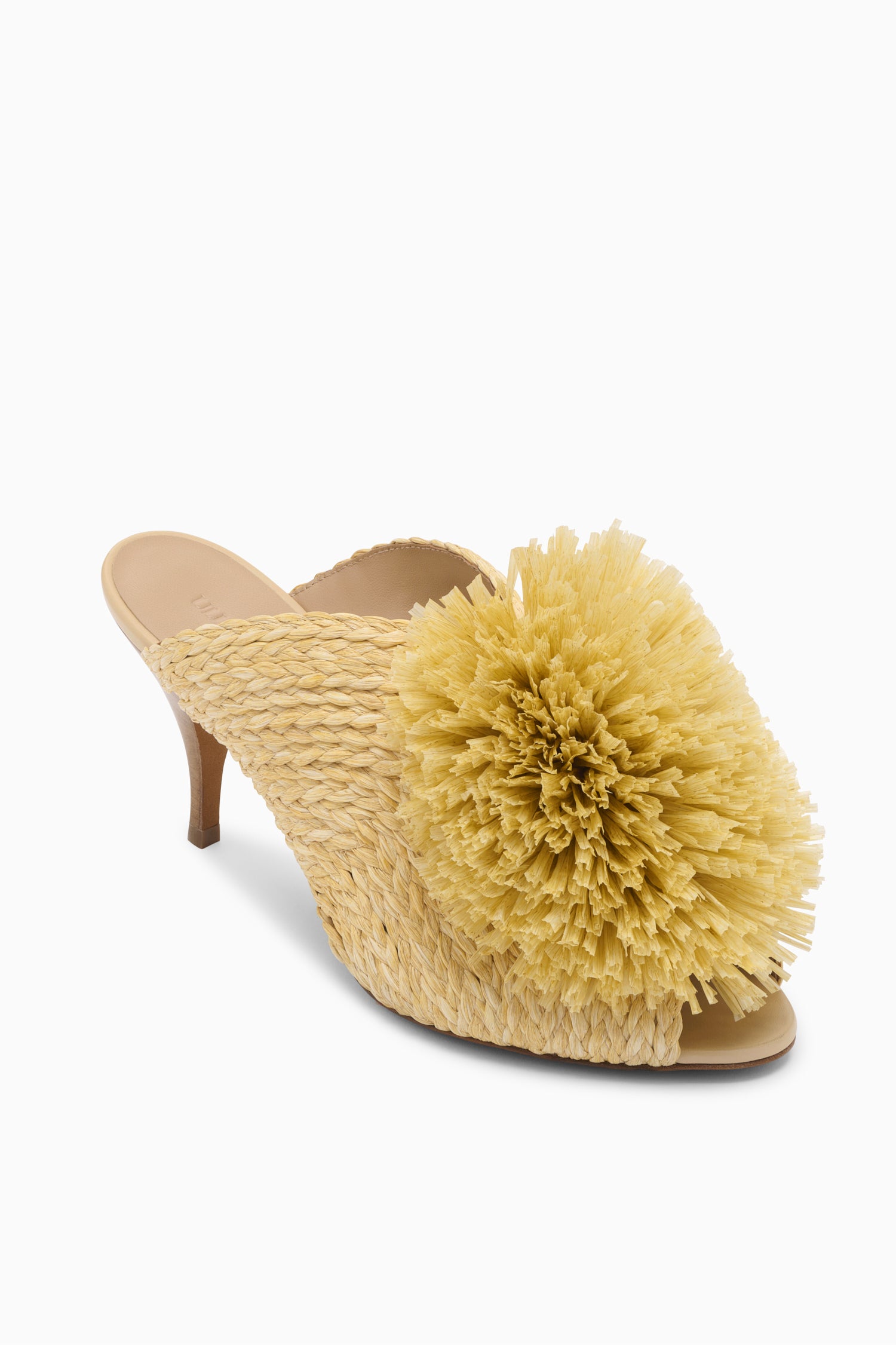 Ulla Johnson Raffia Mule Sand Raphia Franges Talon 75mm