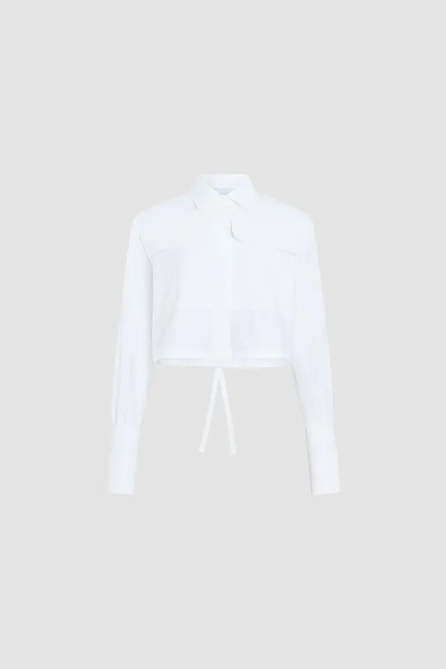 Patou Safari P26BL060 chemise coton bio blanc manches courtes