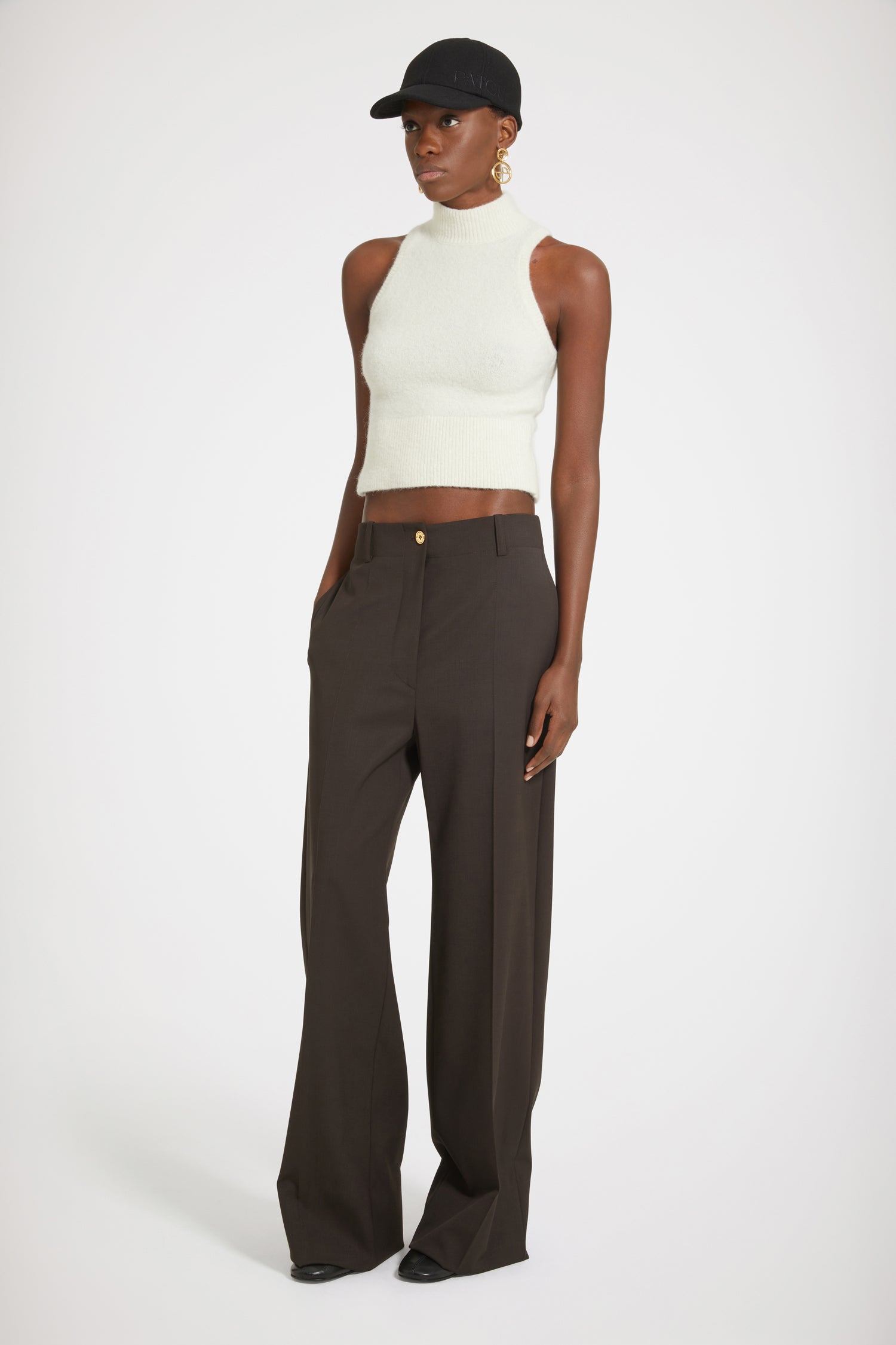 Patou H23TR0020103803B pantalon chocolat twill technique