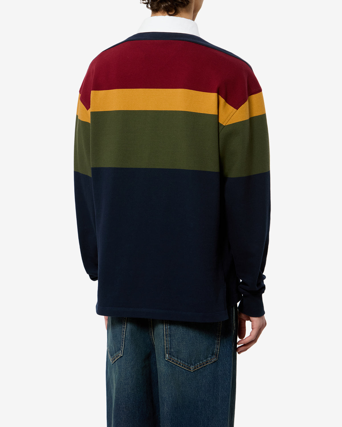 Isabel Marant Brandon polo bleu marine rayé coton