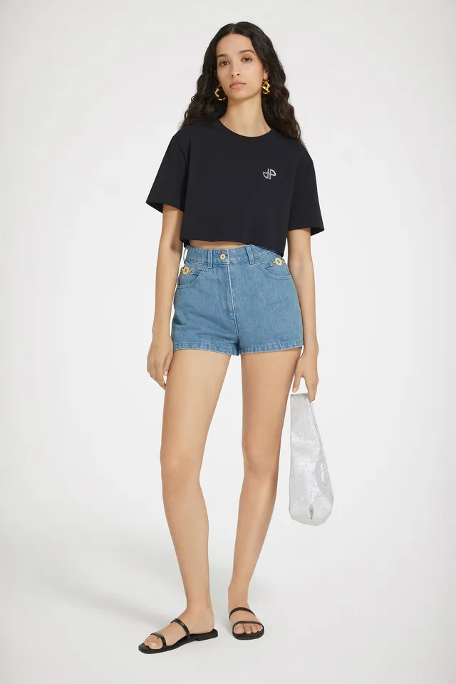 Patou TR035 mini short jean coton Ice Blue