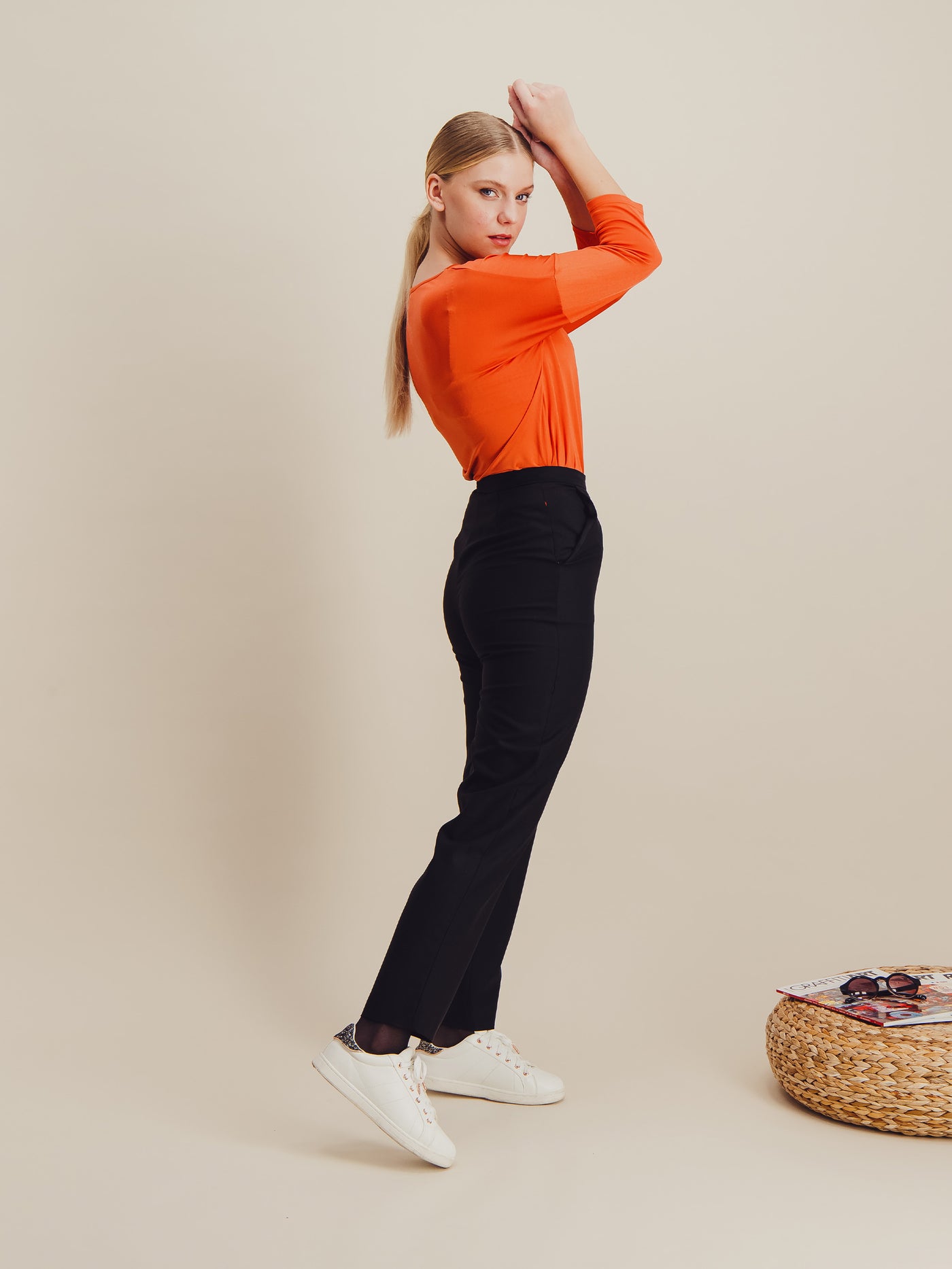 Anahide Saint André ZEPHYR pantalon laine noir