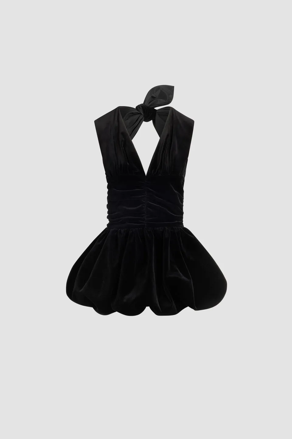 Patou DR214 robe mini dos nu velours coton bio noire