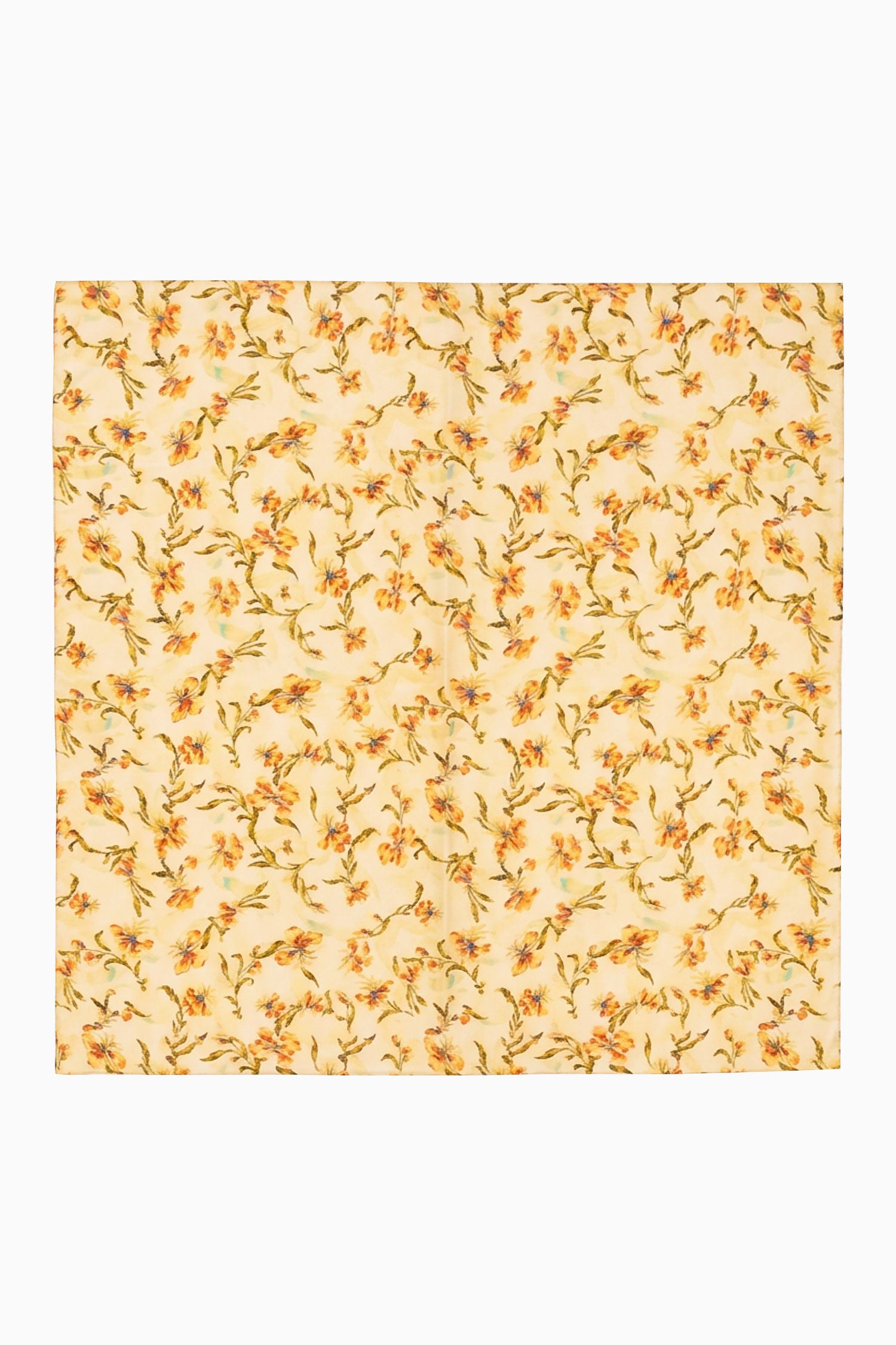 Ulla Johnson Chiara carré soie Citrus fleurs 120 cm