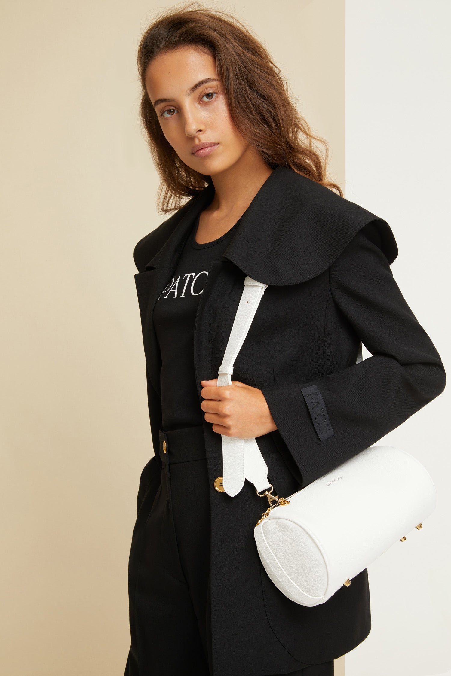 Patou Barrel AC008 sac blanc simili cuir