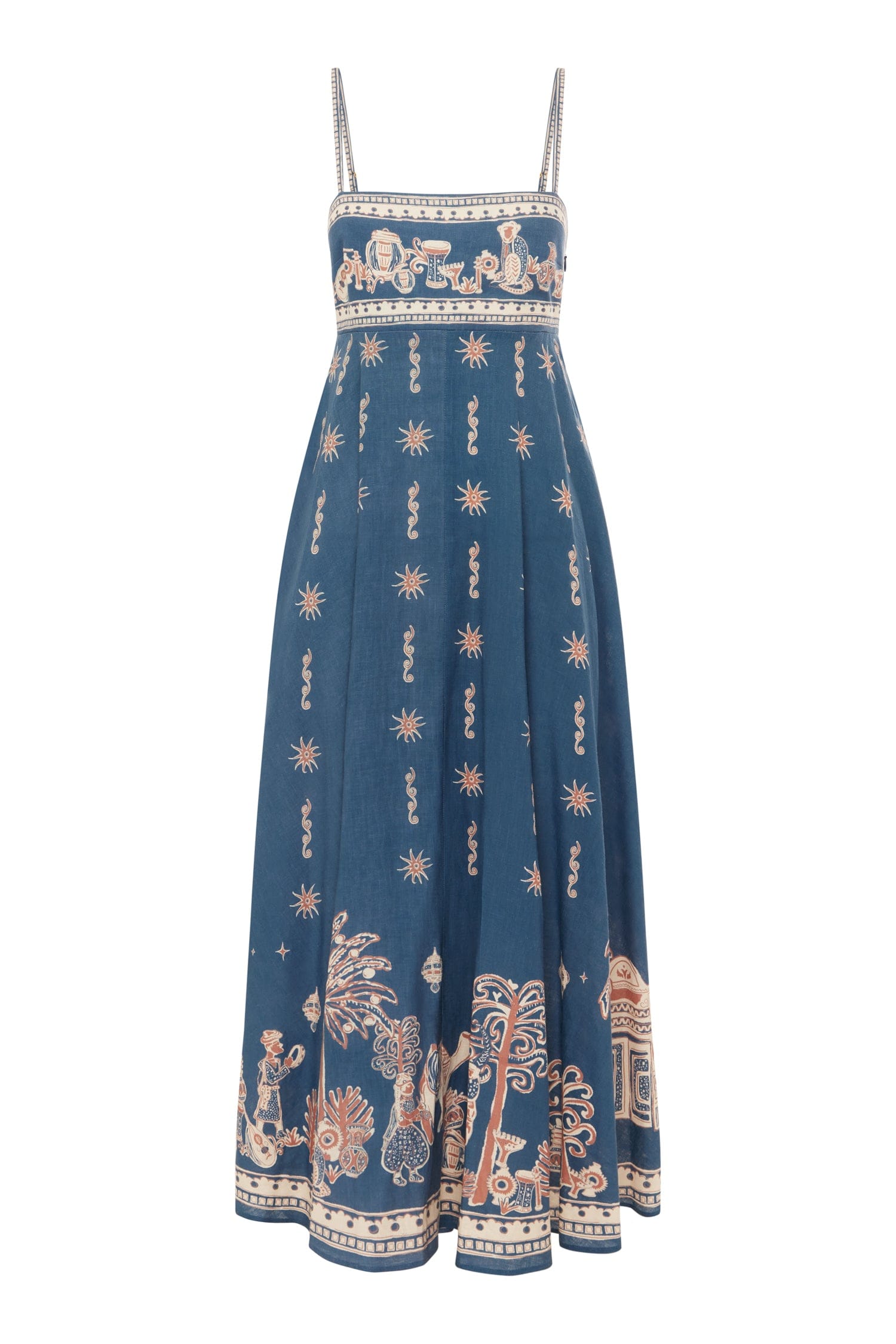 Alemaïs Acacia Sundress robe midi lin bretelles