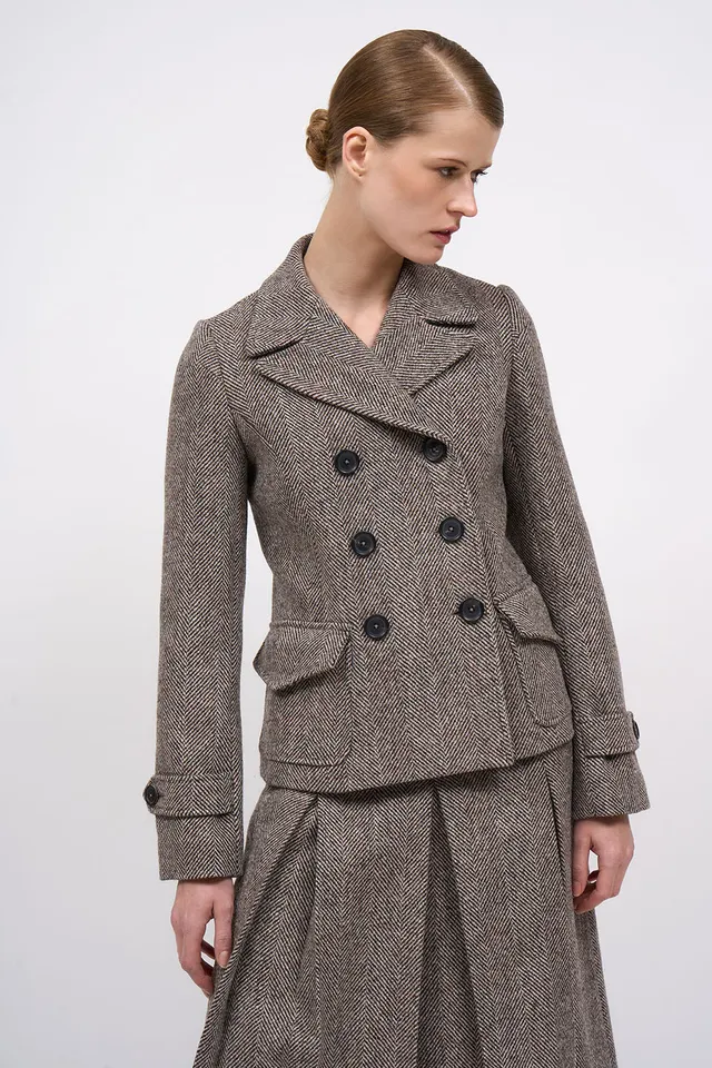Paul & Joe Hailey veste laine chevron Harris Tweed Tilda