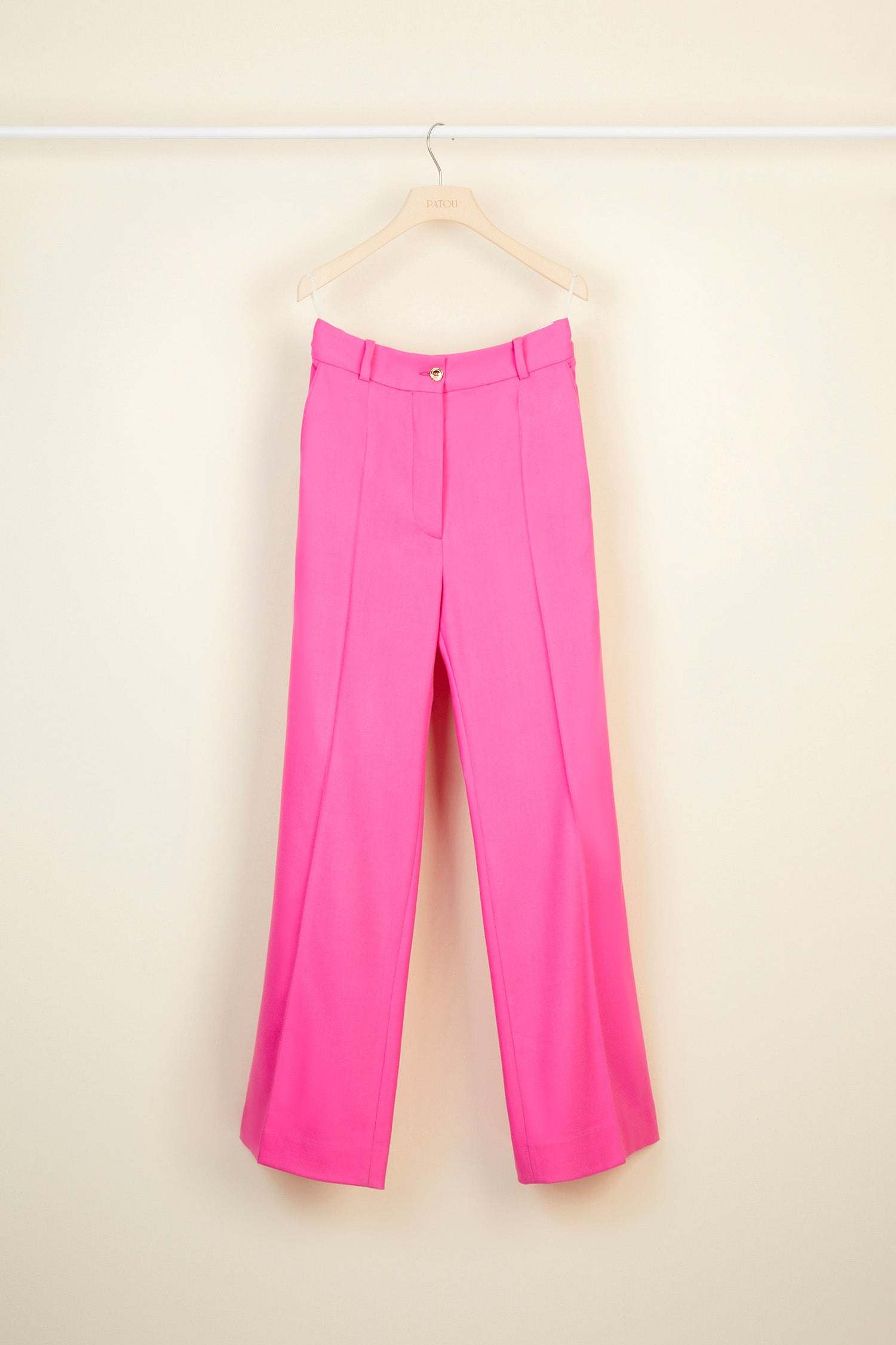 Patou TR002 pantalon droit framboise laine vierge
