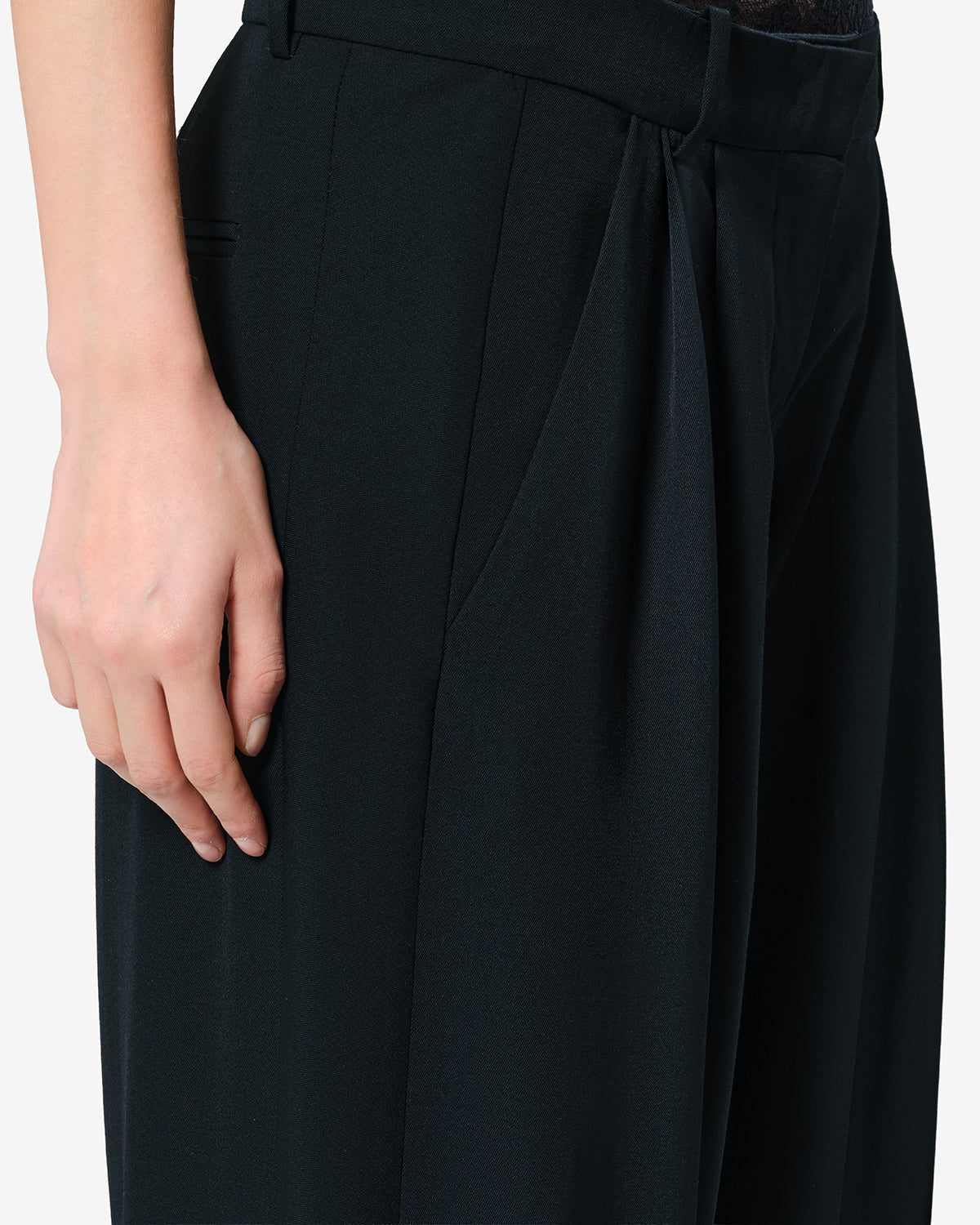 Isabel Marant Lyda PA0803 pantalon noir laine large