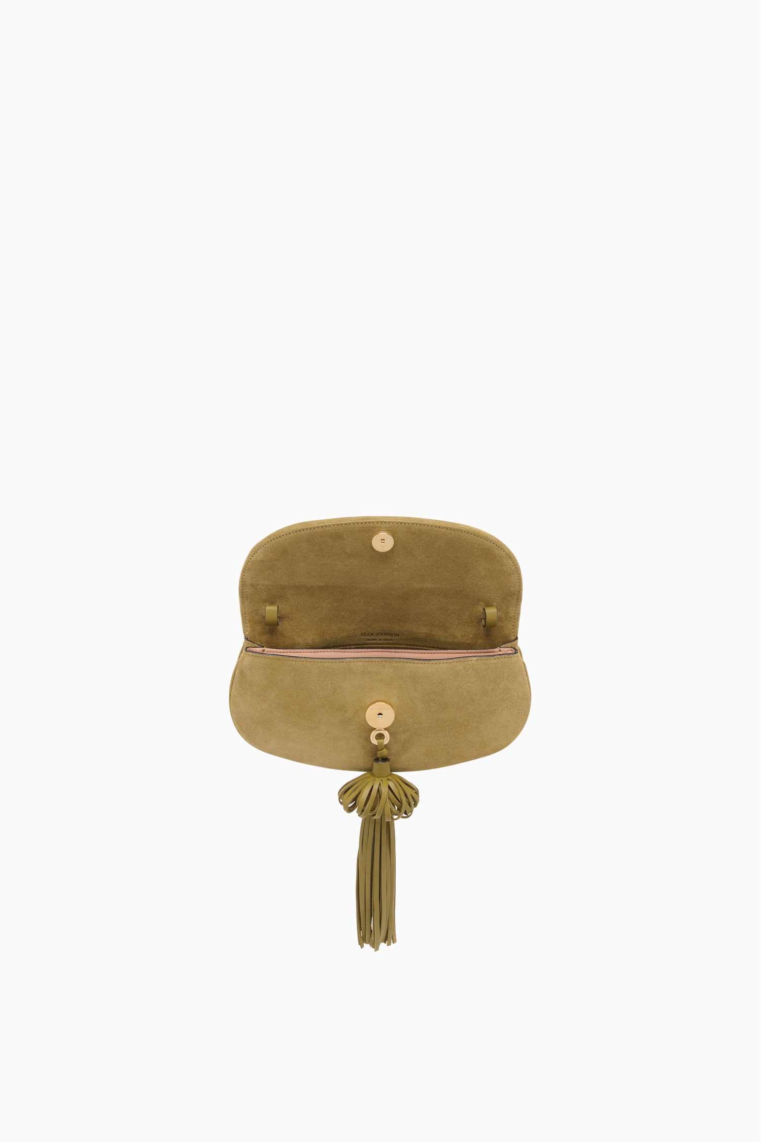 Ulla Johnson Paloma sac olive cuir suède pompons