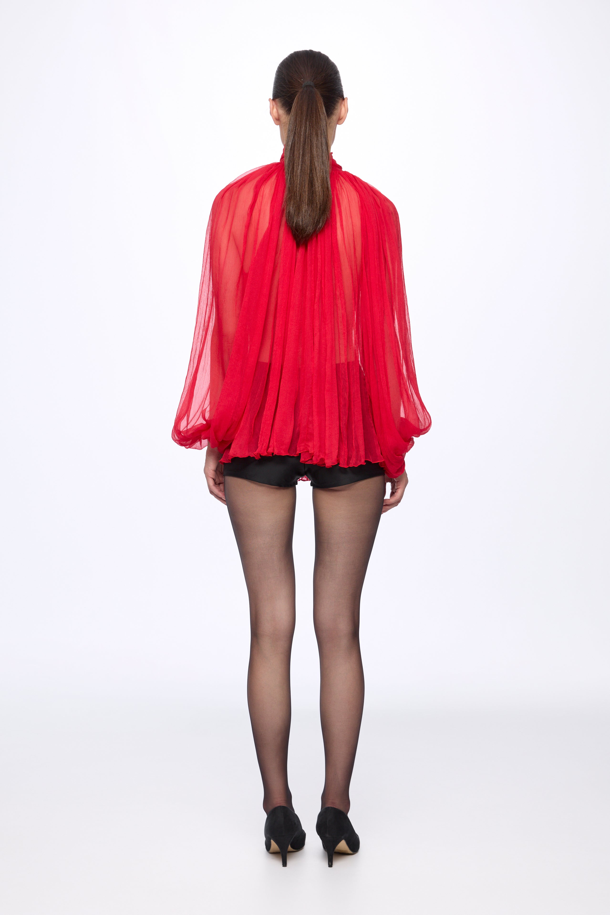 ATU Body Couture Red chemisier soie rouge taille S