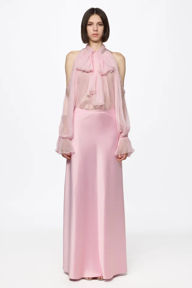 ATU Body Couture Skirts jupe longue satin rose taille normale