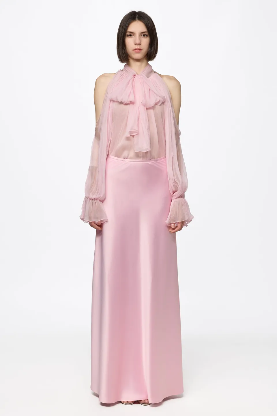 ATU Body Couture Skirts jupe longue satin rose taille normale