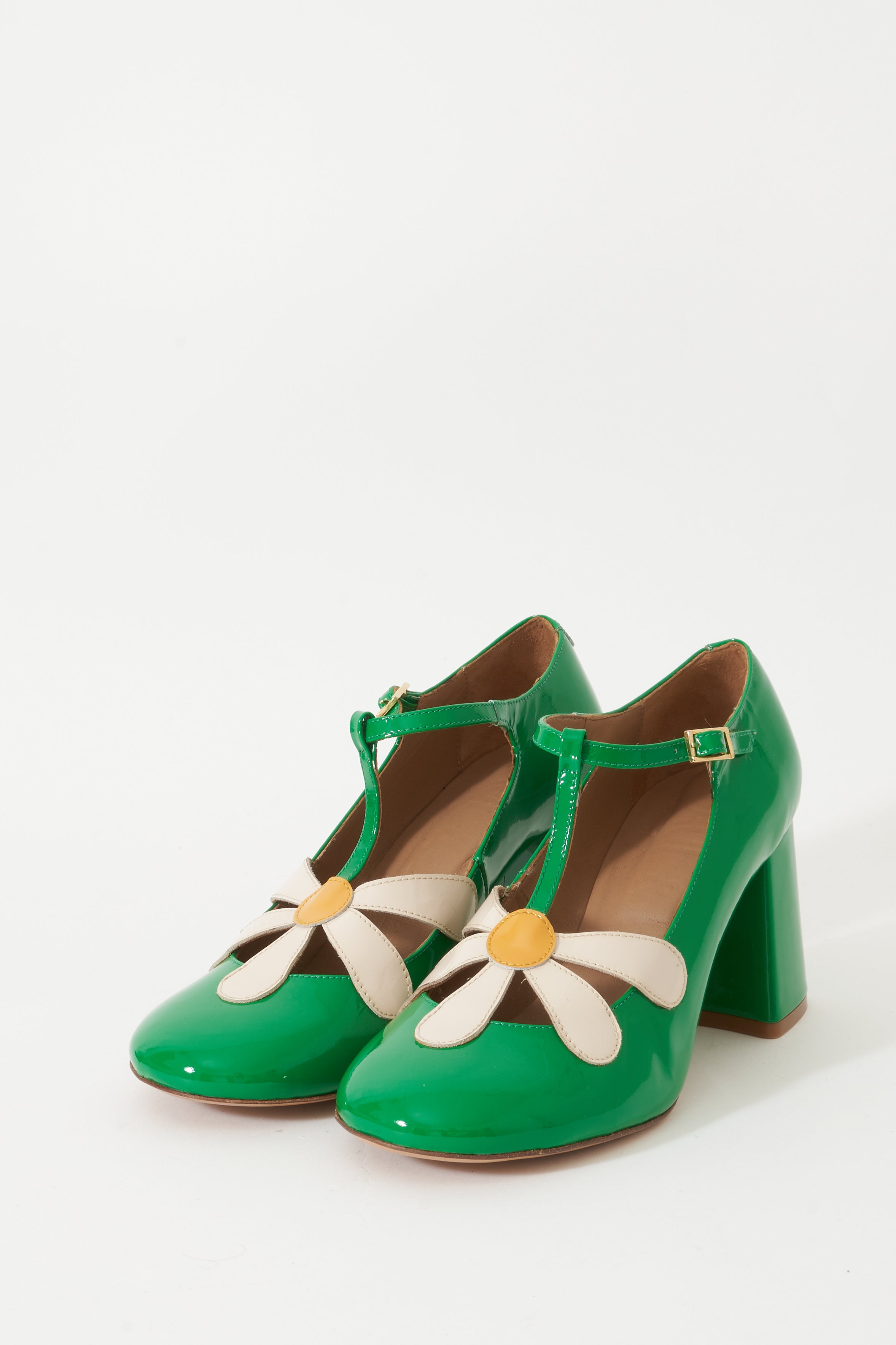 Paul & Joe Daisy babies cuir vernis marine 8cm