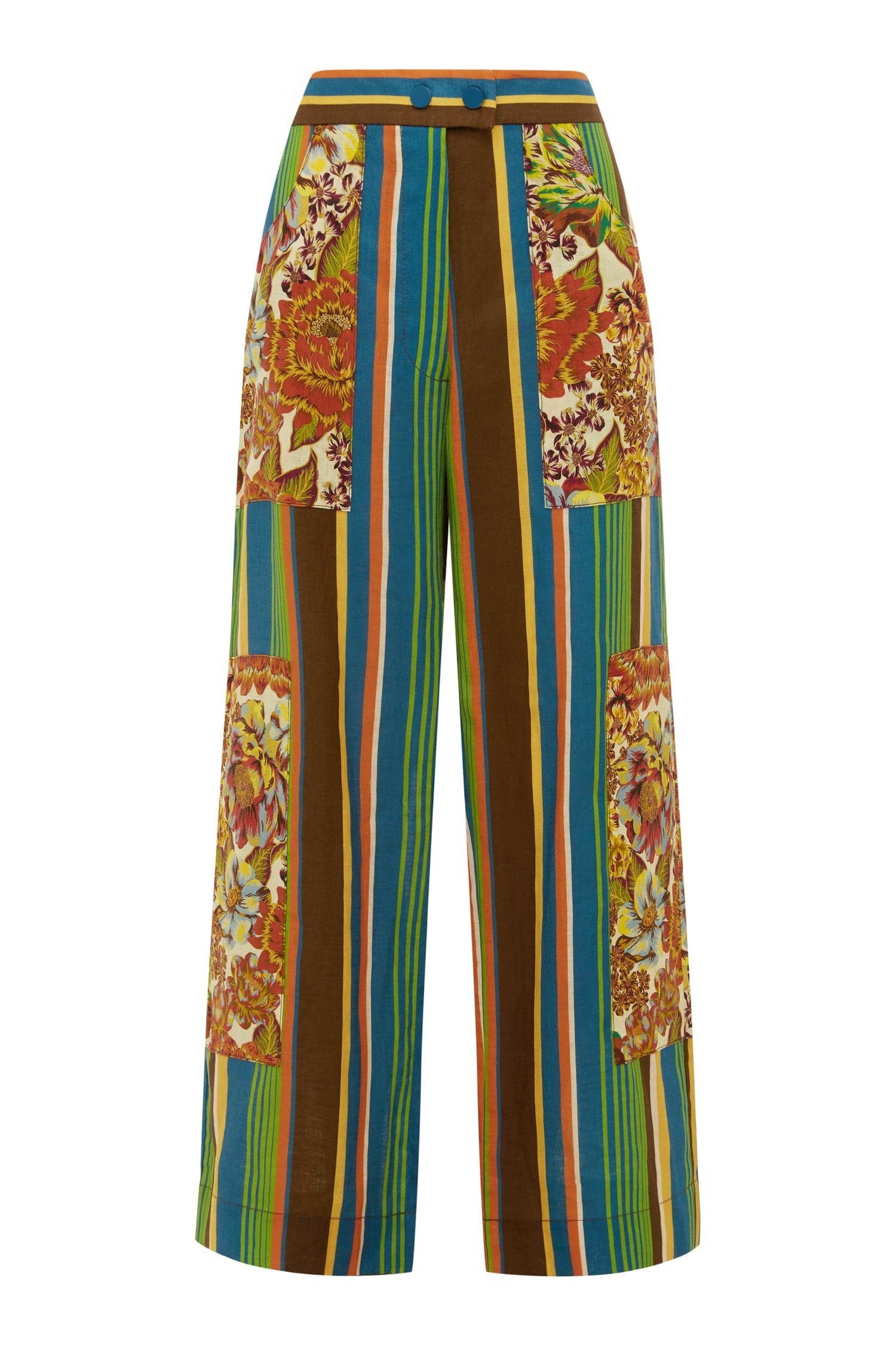 Alemäis Charlie Pant pantalon lin imprimé patchwork floral