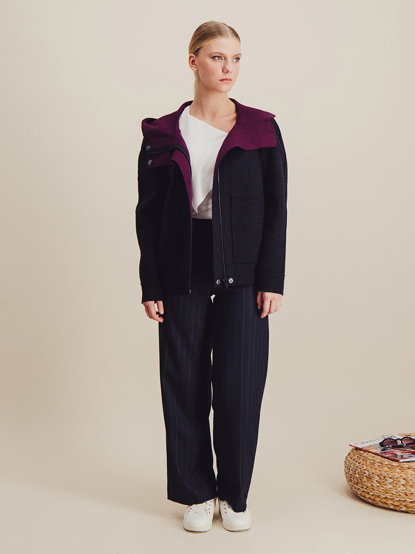 Anahide Saint André Domaru veste laine réversible