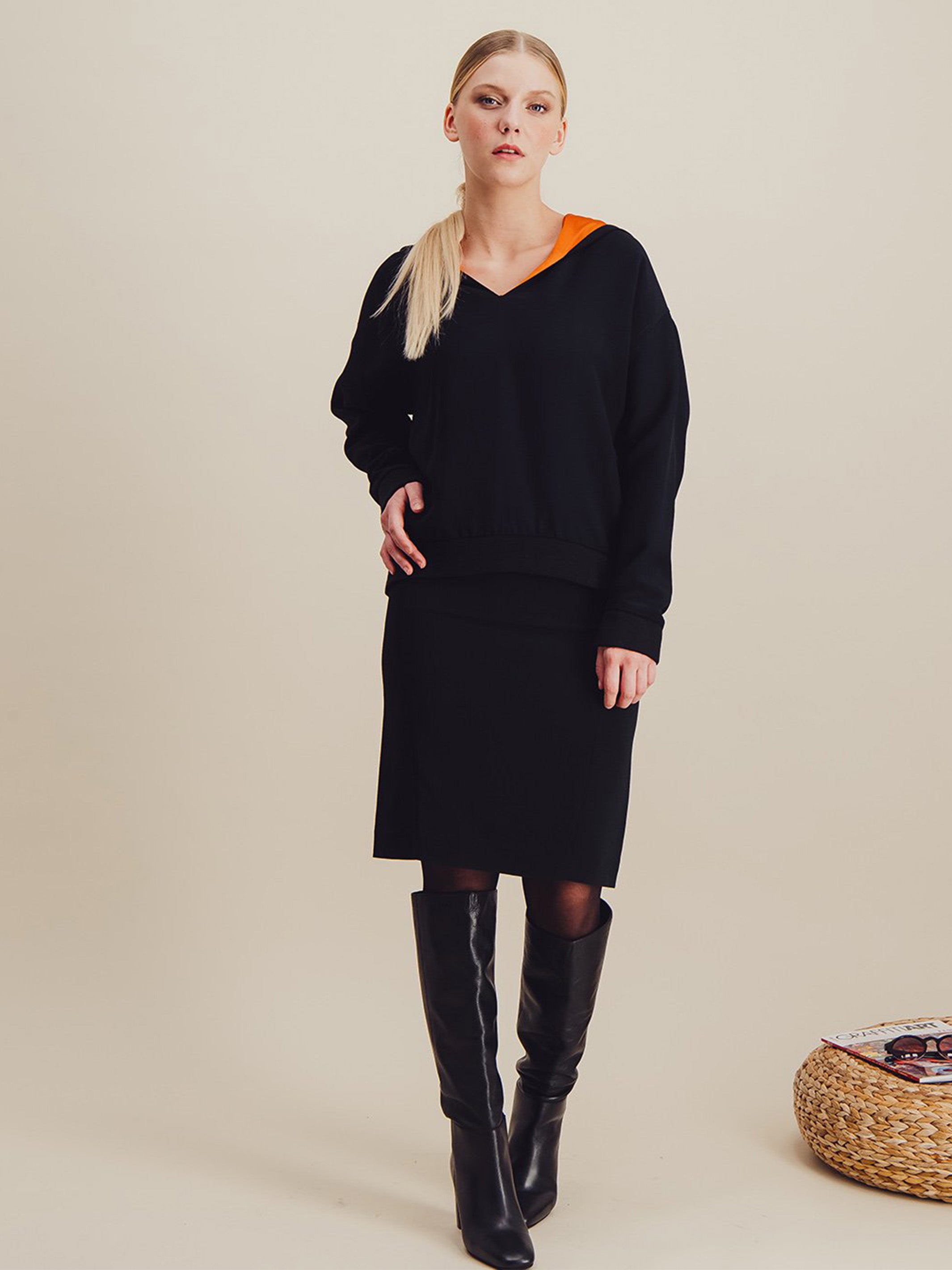 Anahide Saint André Equinoxe sweat capuche viscose soie