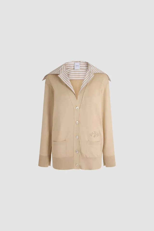 Patou KN344 cardigan coton Safari Sand beige