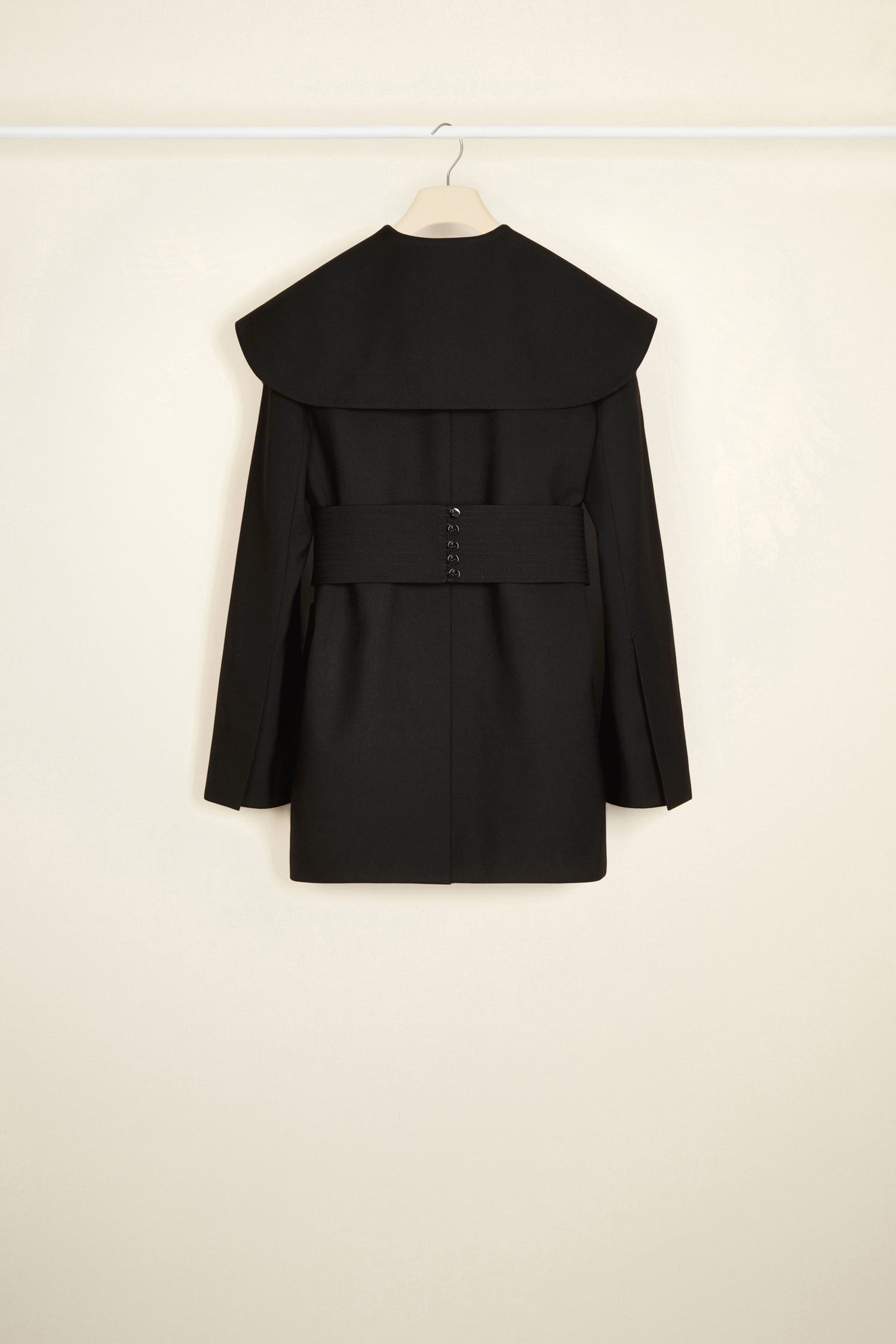 Patou JA016 veste laine sailor noire ceinture