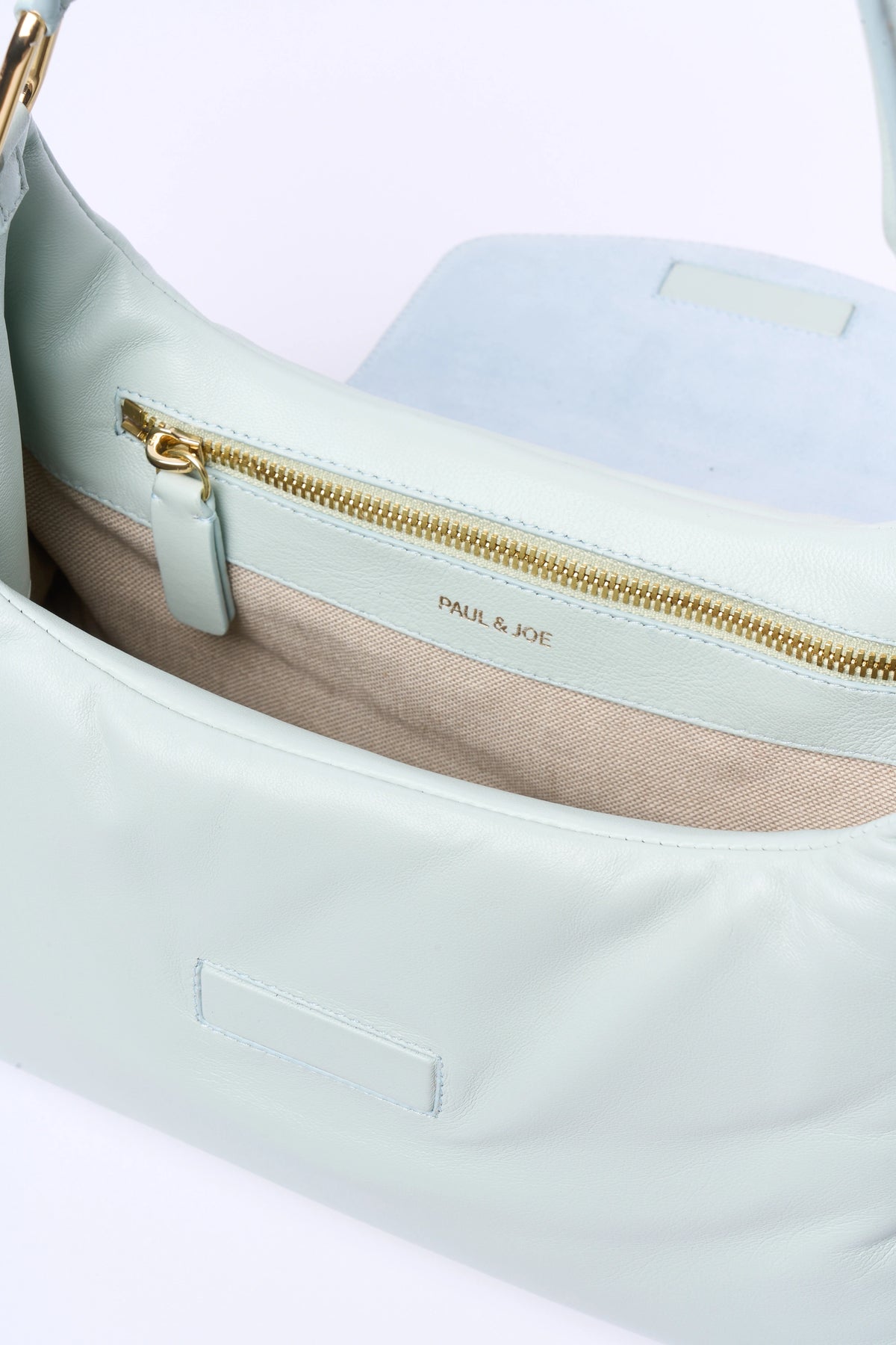 Paul & Joe Leandra sac épaule cuir agneau vert d'eau