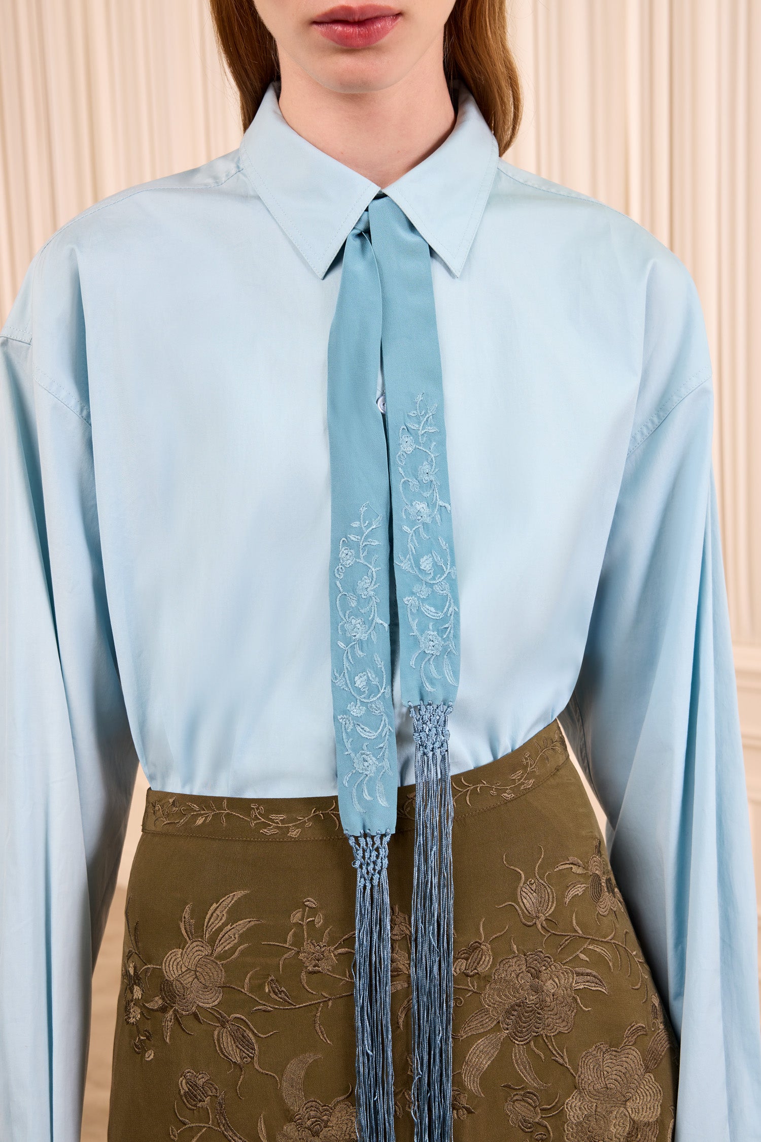 Ulla Johnson Avi Scarf foulard Beryl soie franges