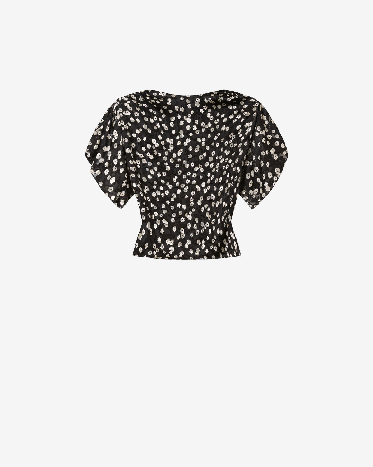 Isabel Marant Hervane top soie noir et écru