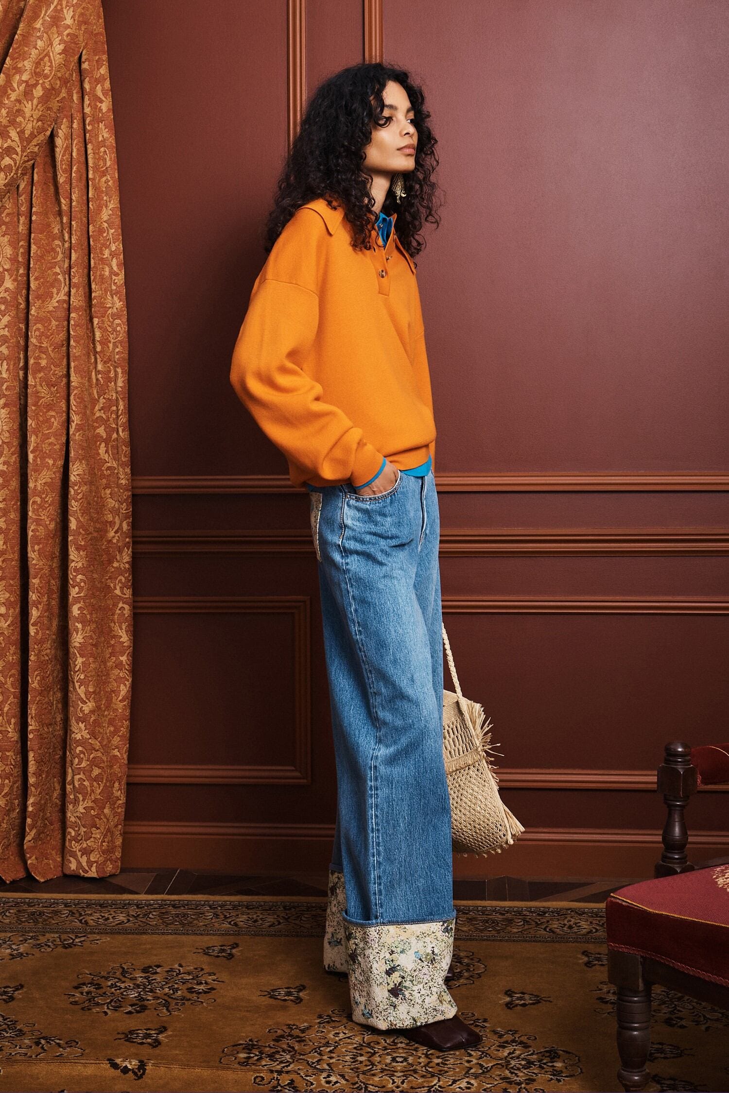Alemäis Claudia Tangerine polo en maille 100% laine