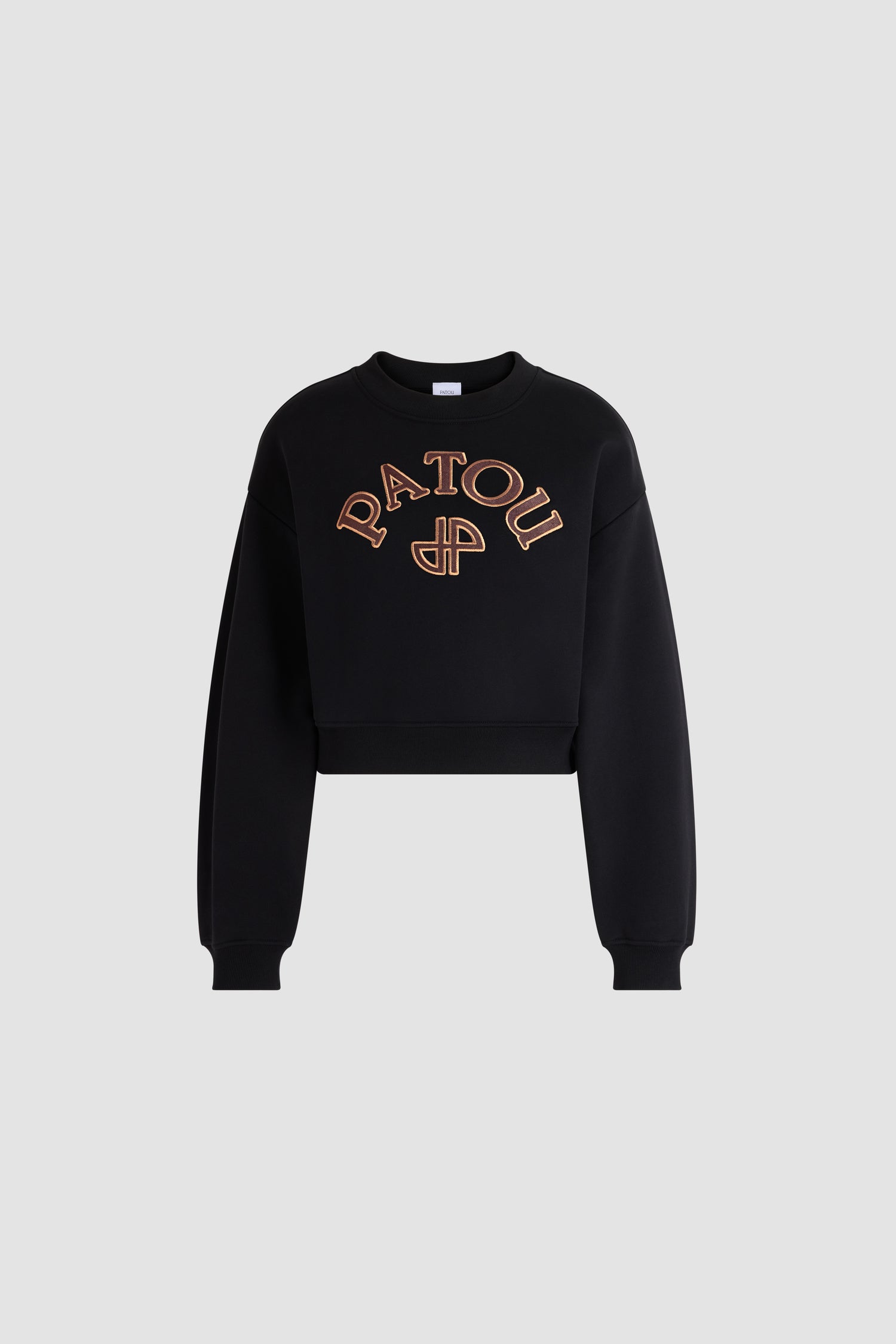 Patou H26JE281 sweat court noir logo coton bio