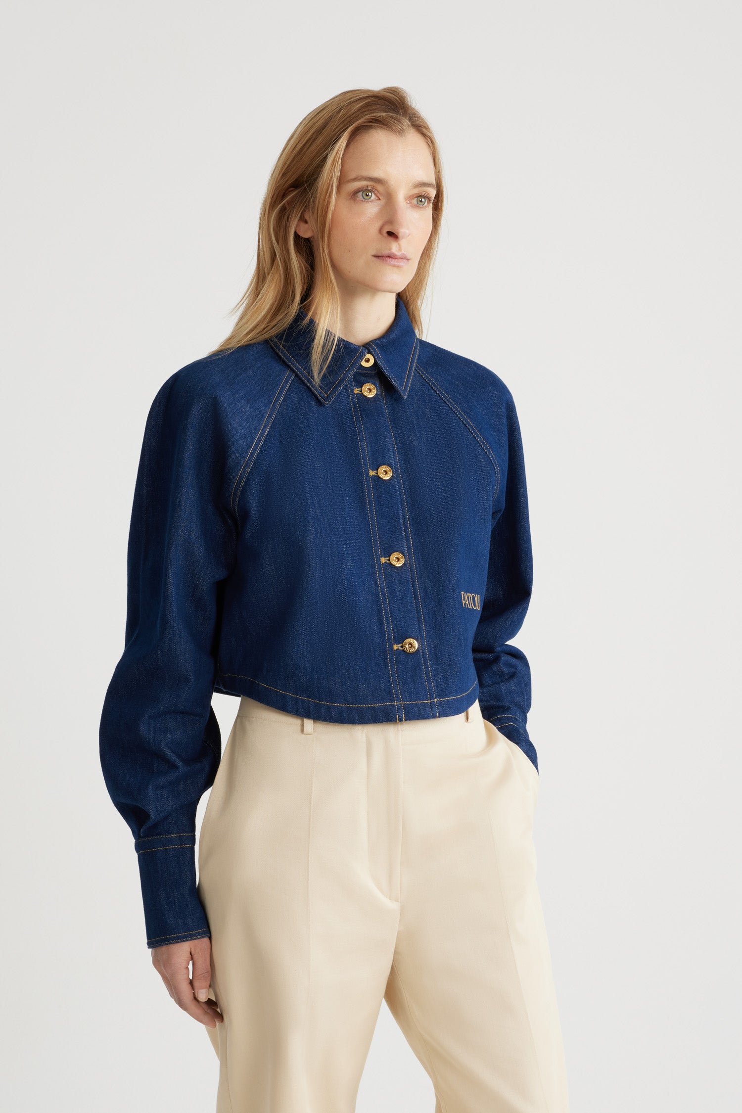 Patou BL033 chemise jean Rodeo Blue 38 denim bio