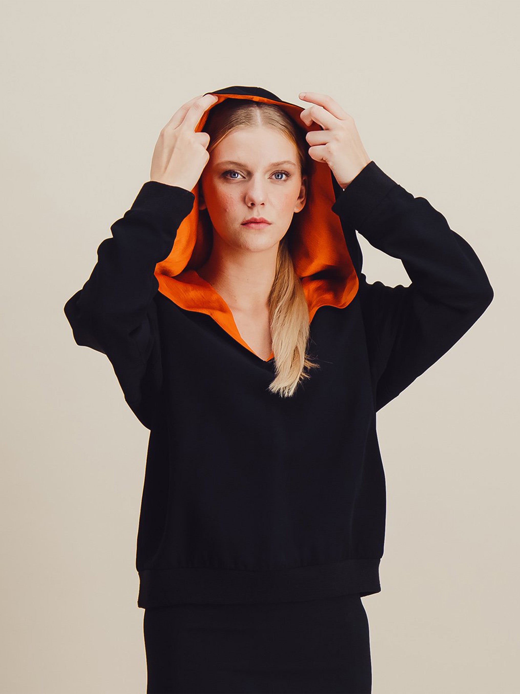Anahide Saint André Equinoxe sweat capuche viscose soie