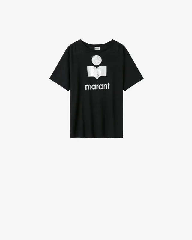 Isabel Marant Zewel TS0001FA T-shirt lin noir logo