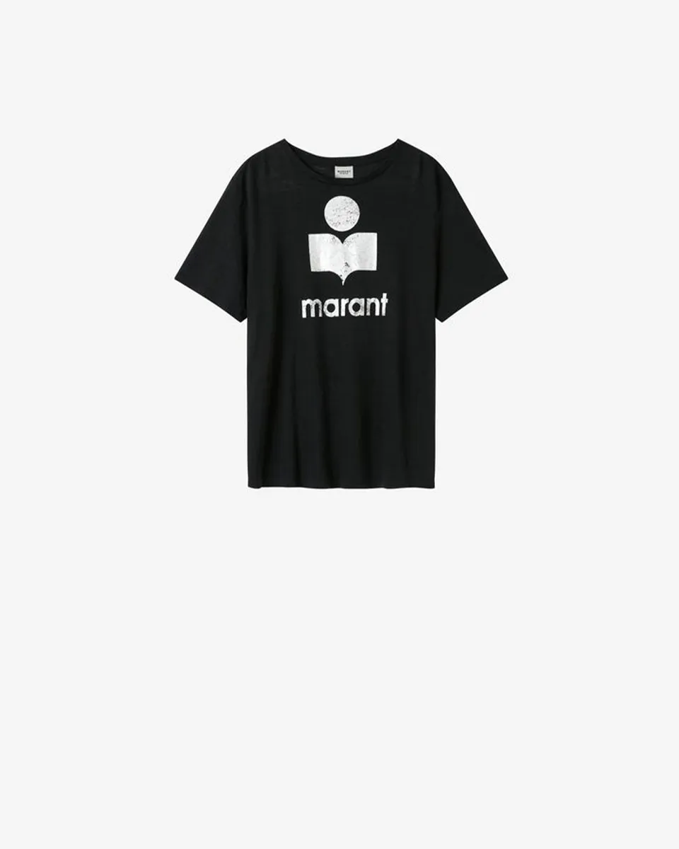 Isabel Marant Zewel TS0001FA T-shirt lin noir logo