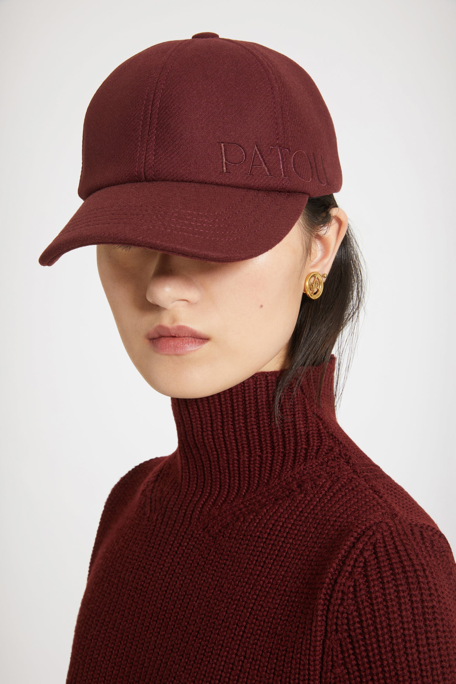 Patou AC056 casquette feutre laine Ruby Wine