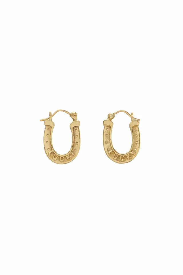 Alemaïs Django Horseshoe Studs boucles fer à cheval doré