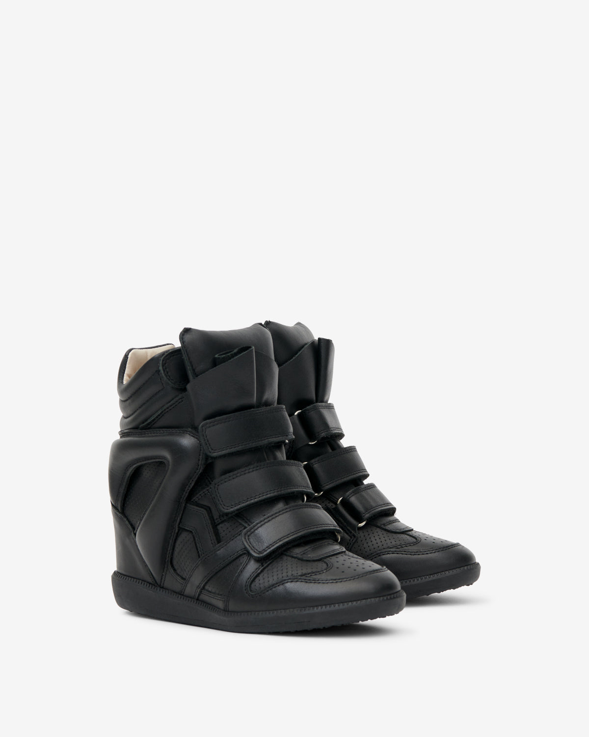 Isabel Marant Bekett baskets compensées noir cuir 5 cm